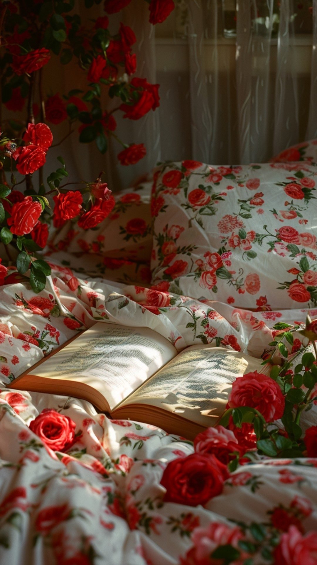 aesthetic cute wallpapers 4k lockscreen of roses and book