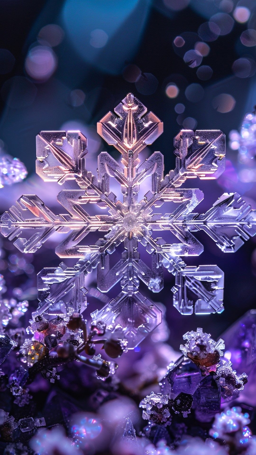 aesthetic cute wallpapers 4k lockscreen of icy snow flake