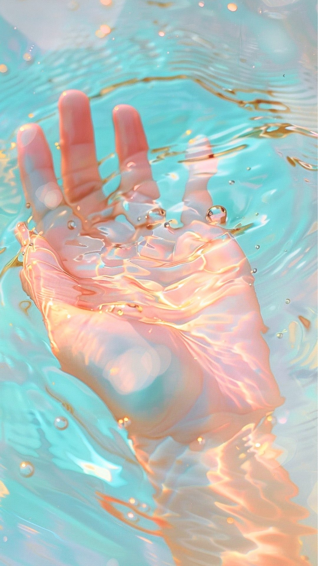 aesthetic cute wallpapers 4k lockscreen of water and hand