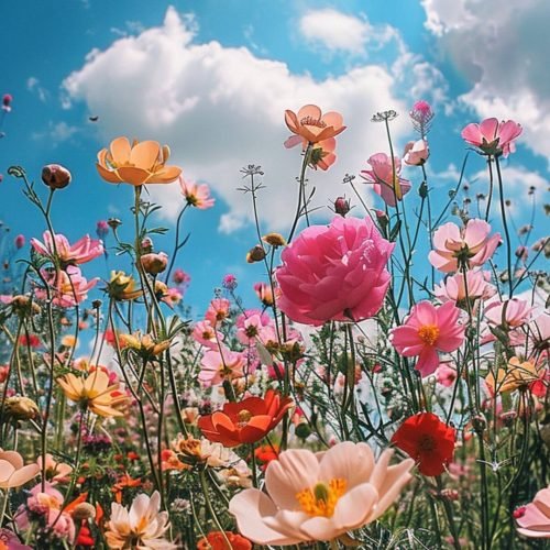 aesthetic cute wallpapers 4k lockscreen of wild flower field