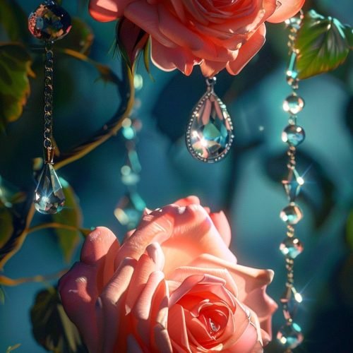 aesthetic cute wallpapers 4k lockscreen of roses and diamond