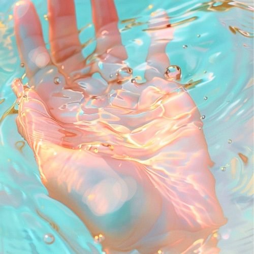 aesthetic cute wallpapers 4k lockscreen of water and hand