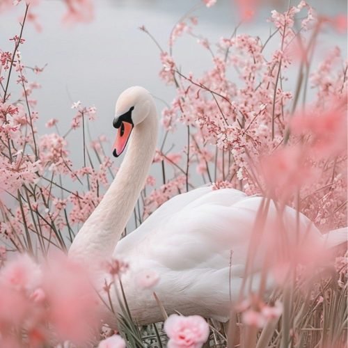 aesthetic cute wallpapers 4k lockscreen of pink swan