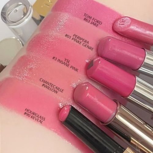 best lipstick swatches of cherry blossom pink shades